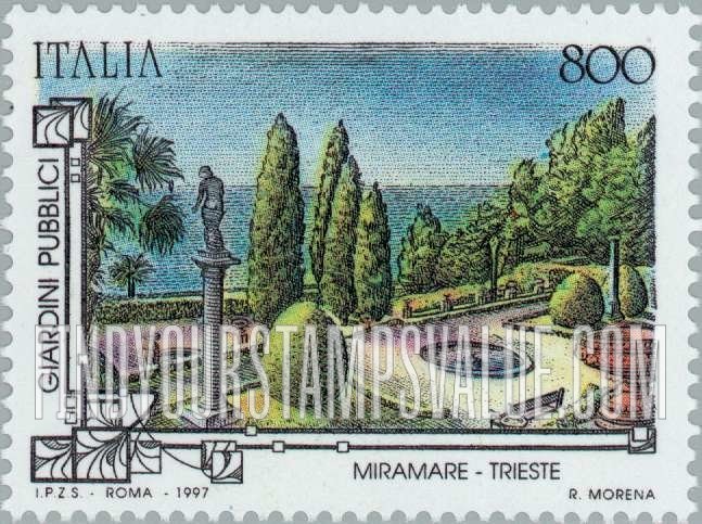 FindYourStampsValue: Public Gardens: Miramare-Trieste Park