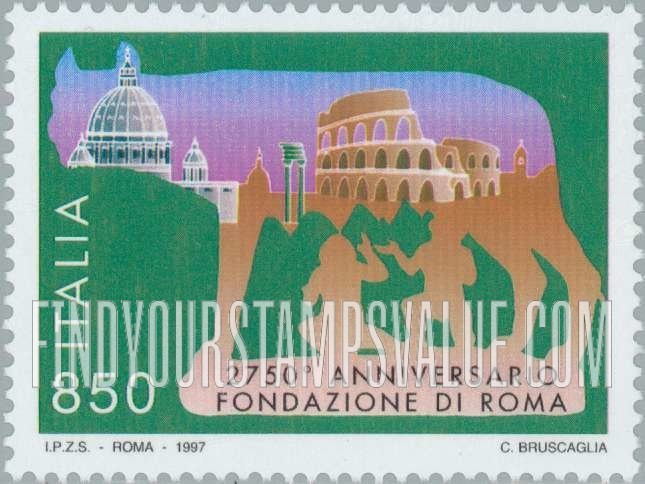 FindYourStampsValue: Founding of Rome, 2750th Anniversary