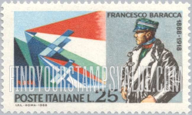 FindYourStampsValue: Francesco Baracca and “Planes,” by Giacomo Balla