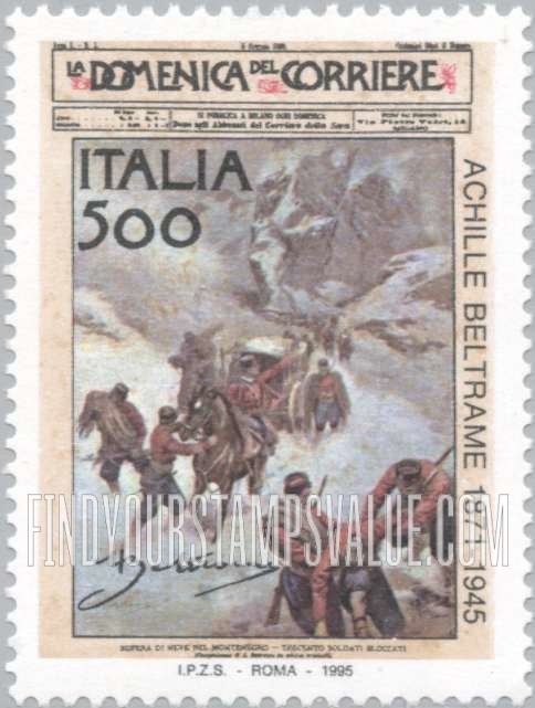 FindYourStampsValue: Achille Beltrame (1871-1945): Cover of first issue of LA DOMENICA DEL CORRIERE