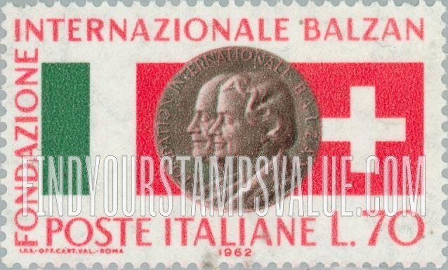 FindYourStampsValue: Swiss and Italian Flags, Eugenio and Angela Lina Balzan Medal