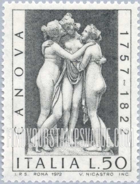 FindYourStampsValue: The Three Graces, by Antonio Canova (1757-1822), Sculptor