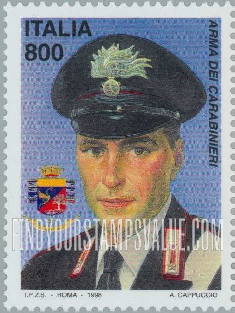 FindYourStampsValue: Armed Forces Day: Carabinieri (police force), vertical