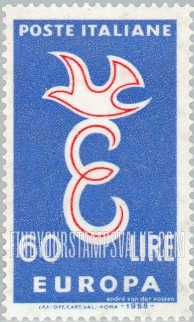 FindYourStampsValue: Europa Issue, 1958: Common Design Type