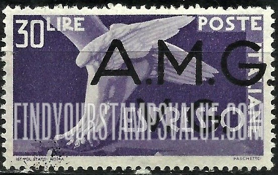 FindYourStampsValue: OCCUPATION SPECIAL DELIVERY - Winged Foot