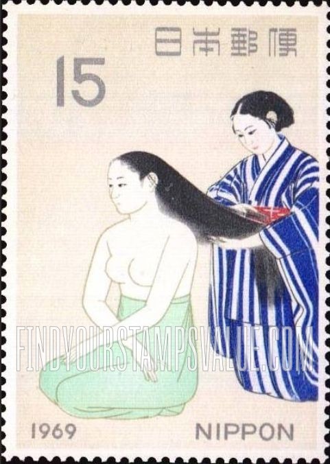 FindYourStampsValue: Hair (Kami), by Kokei Kobayashi - 小林古径の「髪」