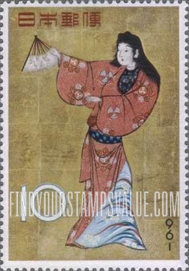 FindYourStampsValue: “Dancing Girl” from a “Screen of Dancers” - 女舞姿