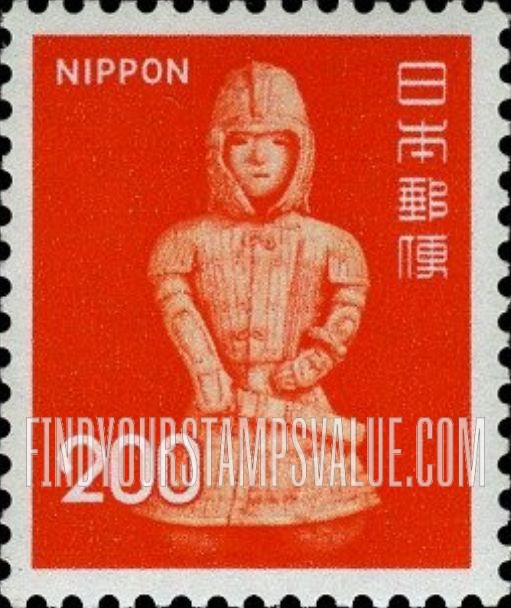 FindYourStampsValue: Clay burial figure of warrior, Ota - はにわの兵士