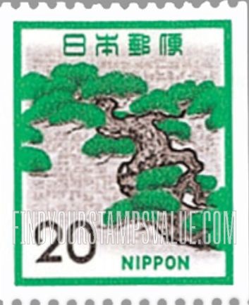 FindYourStampsValue: Pine. Coil stamp - マツ、コイルスタンプ