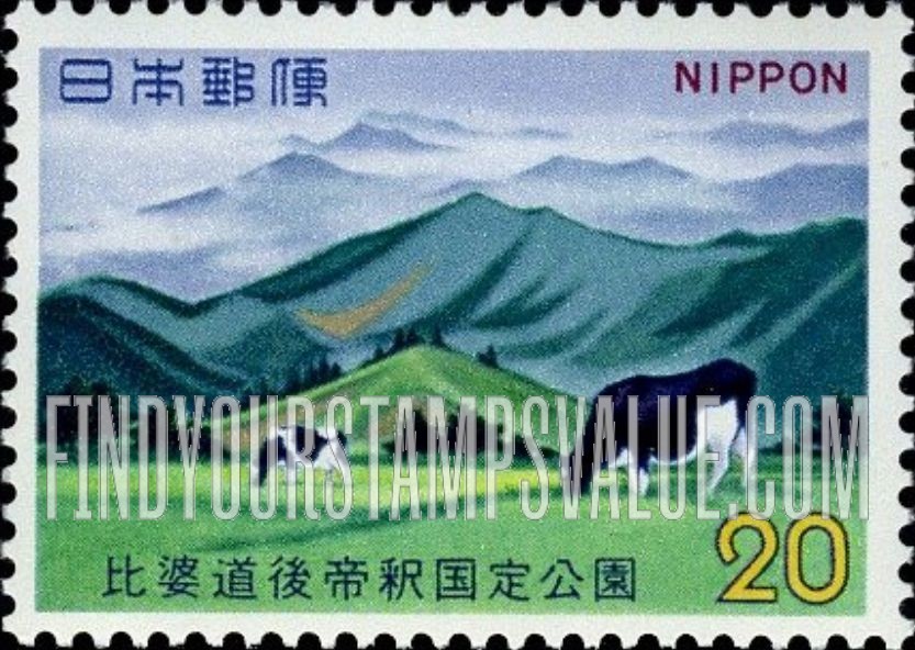 FindYourStampsValue: Hiba Mountains Seen from Mt. Dogo - 比婆連峰