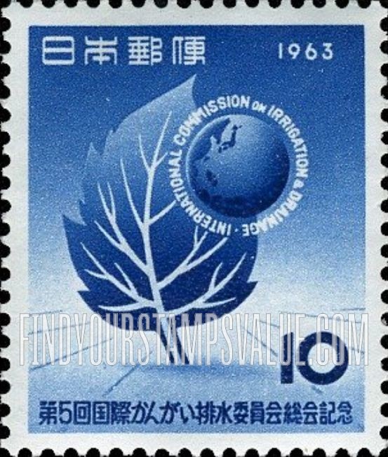 FindYourStampsValue: Globe and Leaf with Symbolic River System - 地球とシンボリック水系の葉