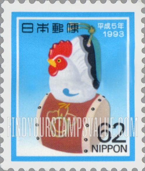 FindYourStampsValue: Tsuyazaki Clay Cock on Drum - 太鼓乗りにわとり