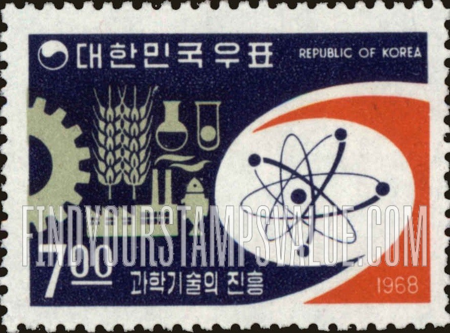 FindYourStampsValue: Atom Diagram and Symbols of Development - 원자 상징과 농공어업 상징