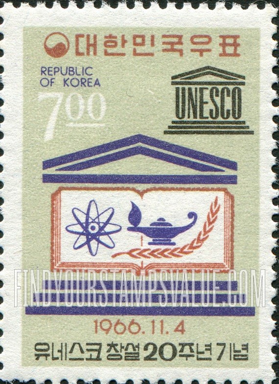 FindYourStampsValue: UNESCO Emblem and Symbols of Learning - 유네스코 상징과 학습 상징