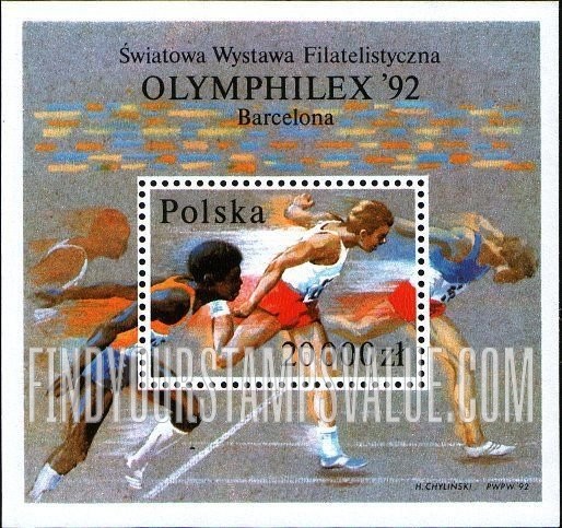 FindYourStampsValue: OLYMPHILEX ’92, Barcelona: Runners