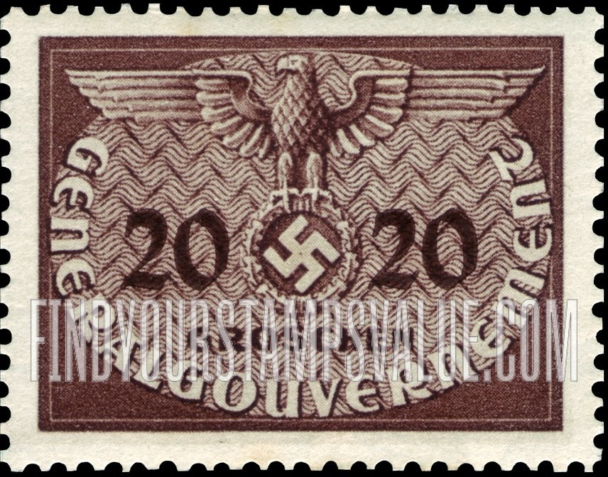 FindYourStampsValue: OCCUPATION OFFICIAL - Eagle and Swastika
