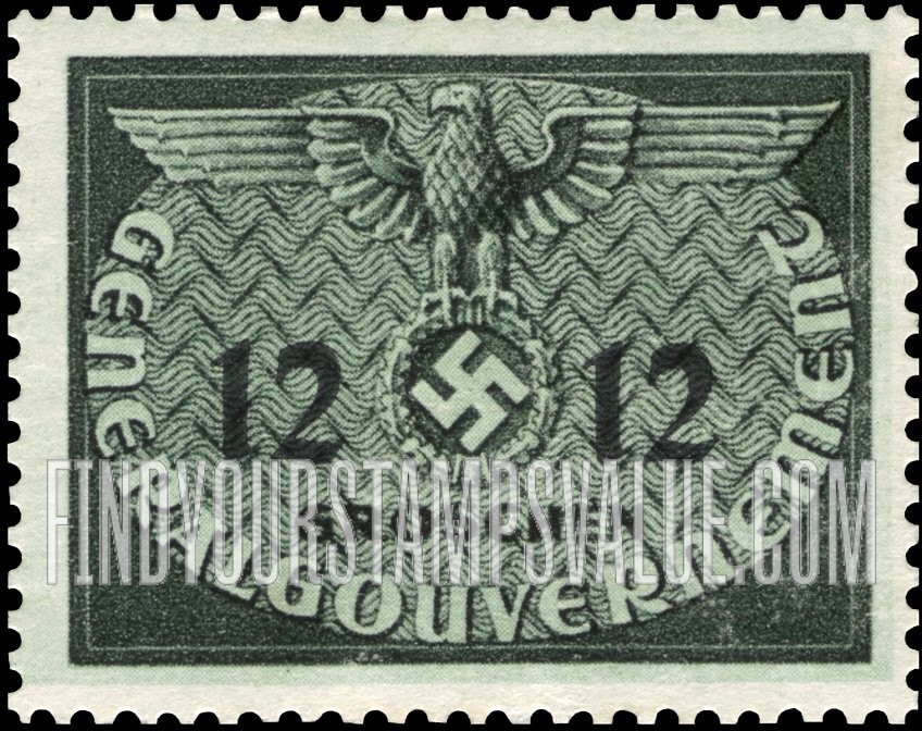 FindYourStampsValue: OCCUPATION OFFICIAL - Eagle and Swastika