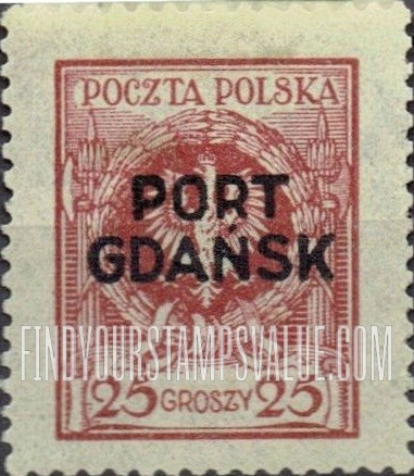 FindYourStampsValue: POLISH OFFICES ABROAD - Arms of Poland: Overprinted