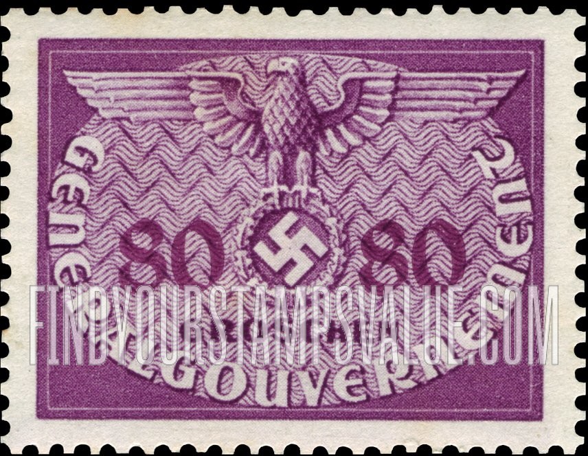 FindYourStampsValue: OCCUPATION OFFICIAL - Eagle and Swastika