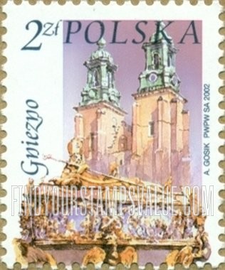 FindYourStampsValue: City Landmarks: Cathedral, St. Adalbert’s coffin, Gniezno