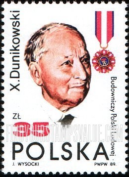 FindYourStampsValue: Polish People’s Republic, 45th Anniversary: Ksawery Dunikowski (1875-1964), artist
