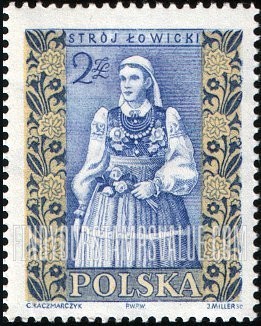 FindYourStampsValue: Regional Costumes: Woman from Lowicz
