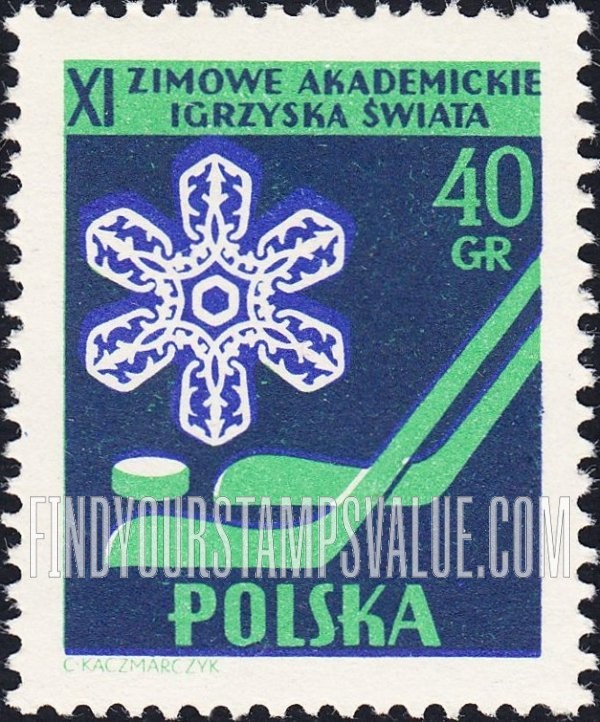 FindYourStampsValue: Snowflake and Ice Hockey sticks