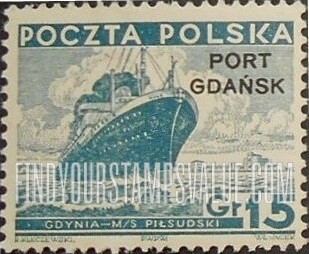 FindYourStampsValue: POLISH OFFICES ABROAD - M. S.“Pilsudski”: Overprinted in Black in one or two lines