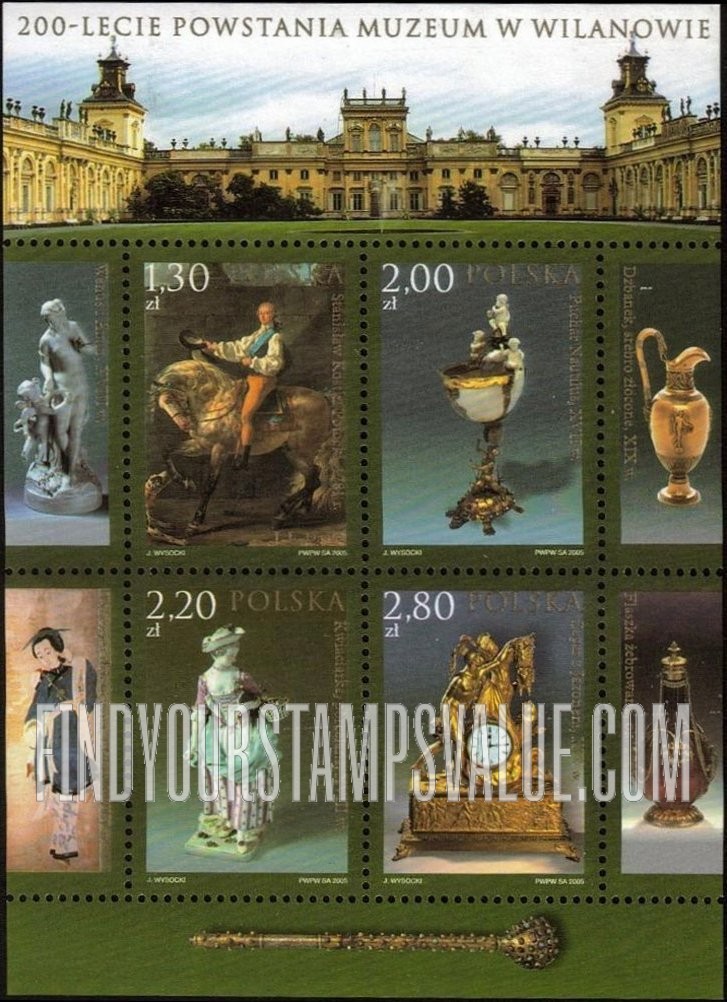 FindYourStampsValue: Items in the Wilanow Museum