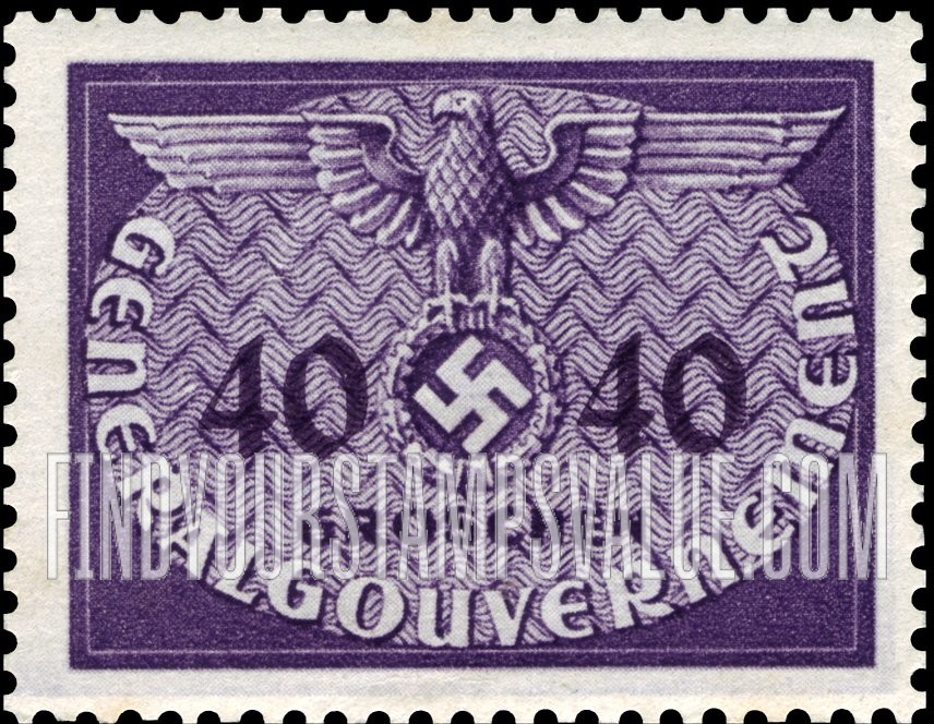 FindYourStampsValue: OCCUPATION OFFICIAL - Eagle and Swastika