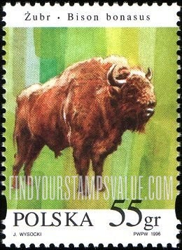 FindYourStampsValue: Bison Bonasus: Adult male