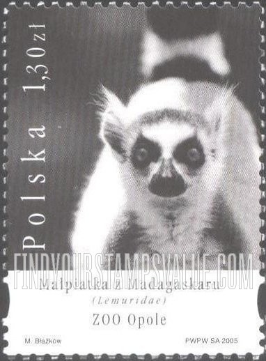 FindYourStampsValue: Zoo Animals: Lemuridae, Opole Zoo