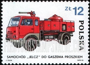 FindYourStampsValue: Classic and Contemporary Fire Engines: Jelcz 315, 1970s