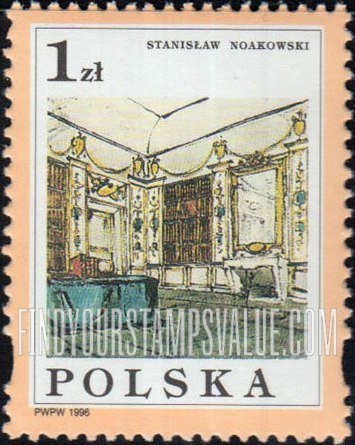 FindYourStampsValue: Drawings by Stanislaw Noakowski (1867-1928): Stanislaw August Library, 18th centennial