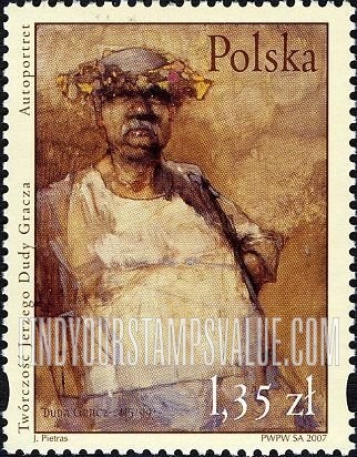 FindYourStampsValue: Self-portrait, by Jerzy Duda-Gracz (1941-2004)