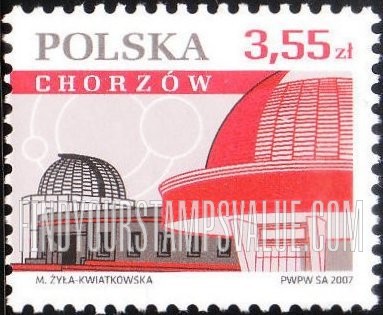 FindYourStampsValue: Nicolaus Copernicus Planetarium, Chorzów