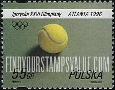 FindYourStampsValue: 1996 Summer Olympic Games, Atlanta: Tennis ball