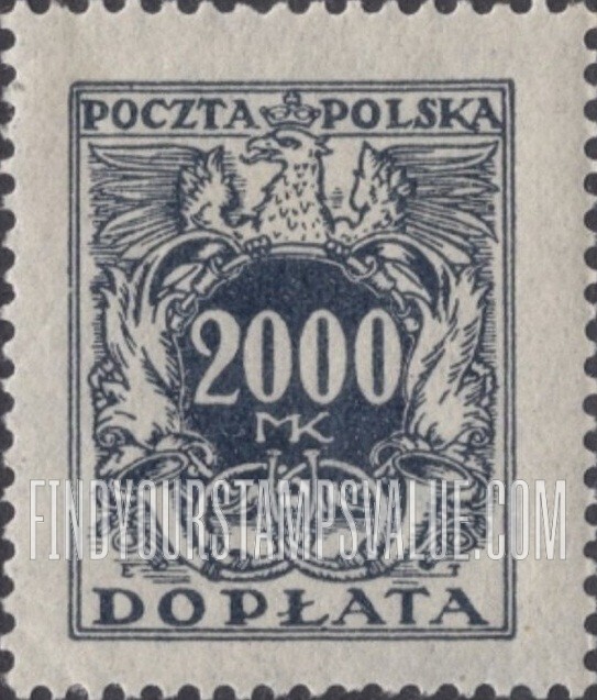FindYourStampsValue: POSTAGE DUE - Numerals of Value: Type of 1921-22 Issue