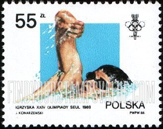 FindYourStampsValue: 1988 Summer Olympics, Seoul: Swimming