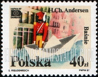 FindYourStampsValue: HAFNIA '87 - Fairy tales by Hans Christian Andersen (1805-1875): The Brave Toy Soldier