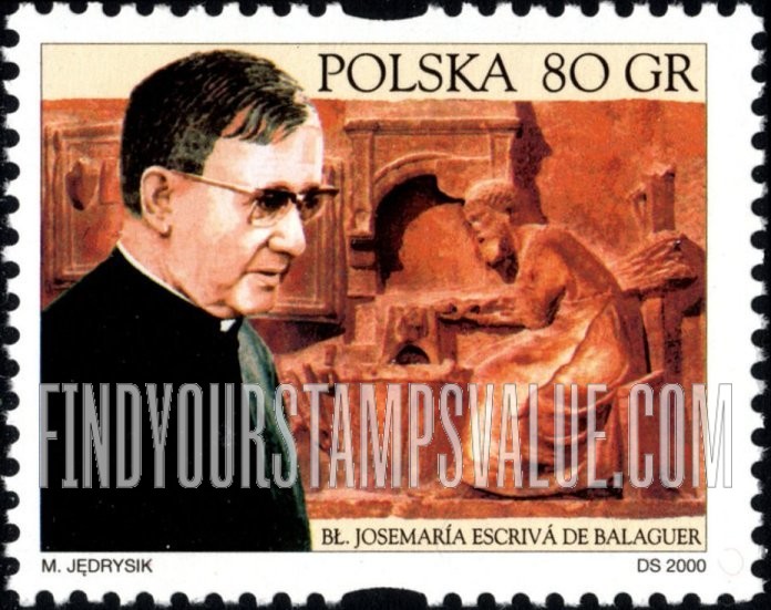 FindYourStampsValue: Social Activists: Blessed Josemarıa Escriva de Balaguer, (1902-75), founder of Opus Dei