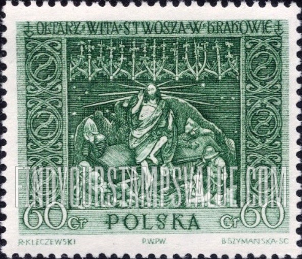 FindYourStampsValue: Carvings by Veit Stoss, St. Mary’s Church, Cracow: The Resurrection