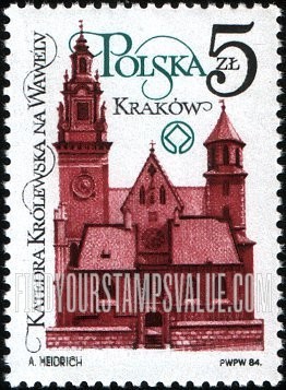 FindYourStampsValue: Cracow Restoration Type of 1982: Royal Cathedral, Wawel