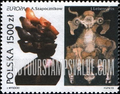FindYourStampsValue: Contemporary art by: A.Szapocznikow and J. Lebenstein