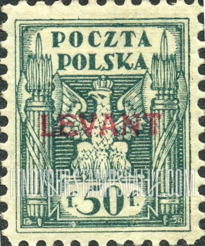 FindYourStampsValue: OFFICES IN THE TURKISH EMPIRE - Eagle and Fasces, Symbolical of United Poland: Stamps of Poland 1919, Overprinted in Carmine