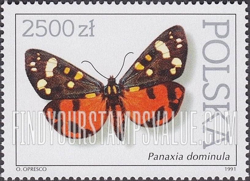 FindYourStampsValue: Butterflies: Panaxia dominula