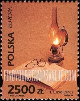 FindYourStampsValue: Inventions: Petroleum lamp, invented by I. Lukasiewicz (1822-82)