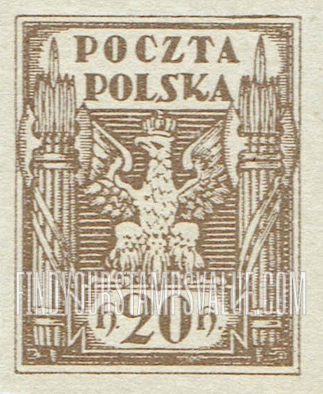 FindYourStampsValue: Eagle and Fasces, Symbolical of United Poland
