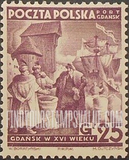 FindYourStampsValue: POLISH OFFICES ABROAD - Polish Merchants Selling Wheat in Danzig, 16th Century
