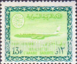 FindYourStampsValue: AIR POST: Saudi Airline Boeing 720-B Jet - البريد الجوّي: طائرة بوينغ 720 التّابعة للخطوط الجويّة السعودية